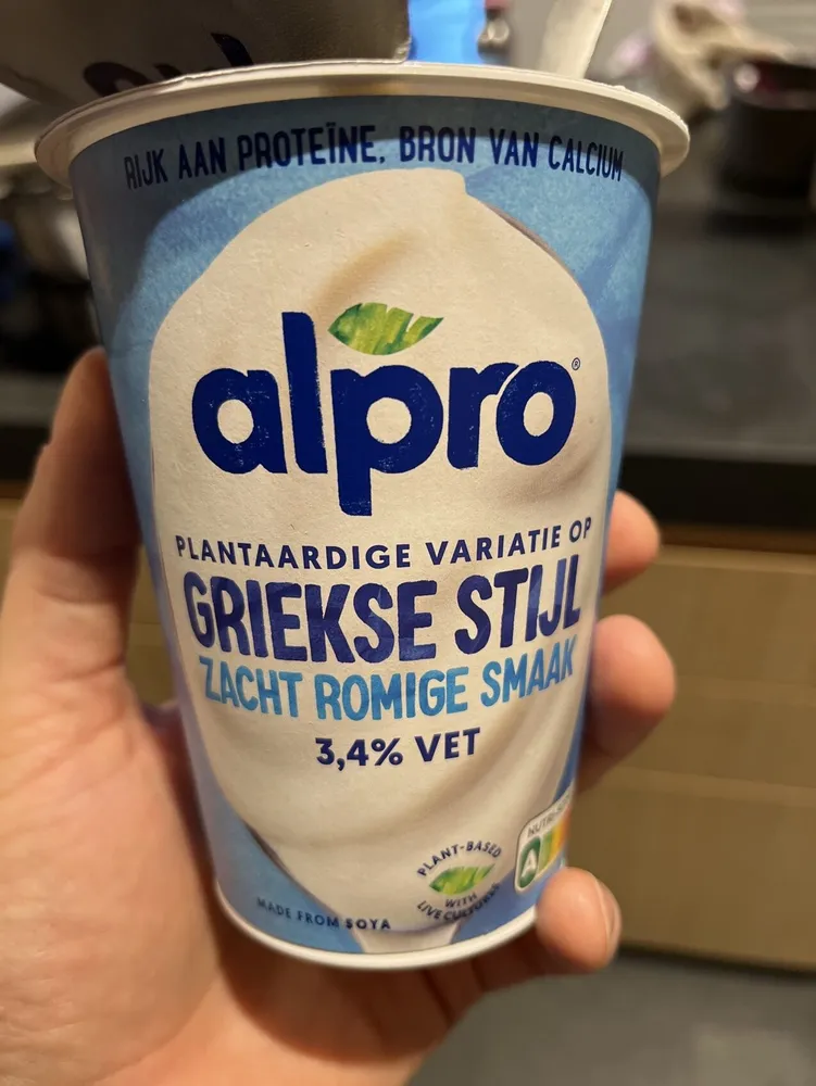 Plantaardige variatie op Griekse stijl, zacht romige smaak, 3,4% vet