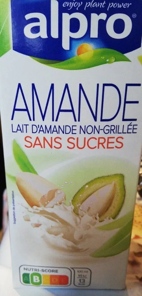 lait d'amande non grillée sans sucre