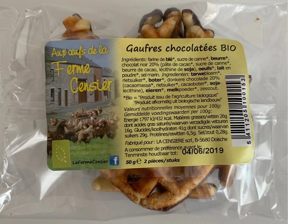 Gaufres chocolatées BIO