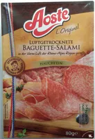 Luftgetrocknete Baguette-Salami hauchfein