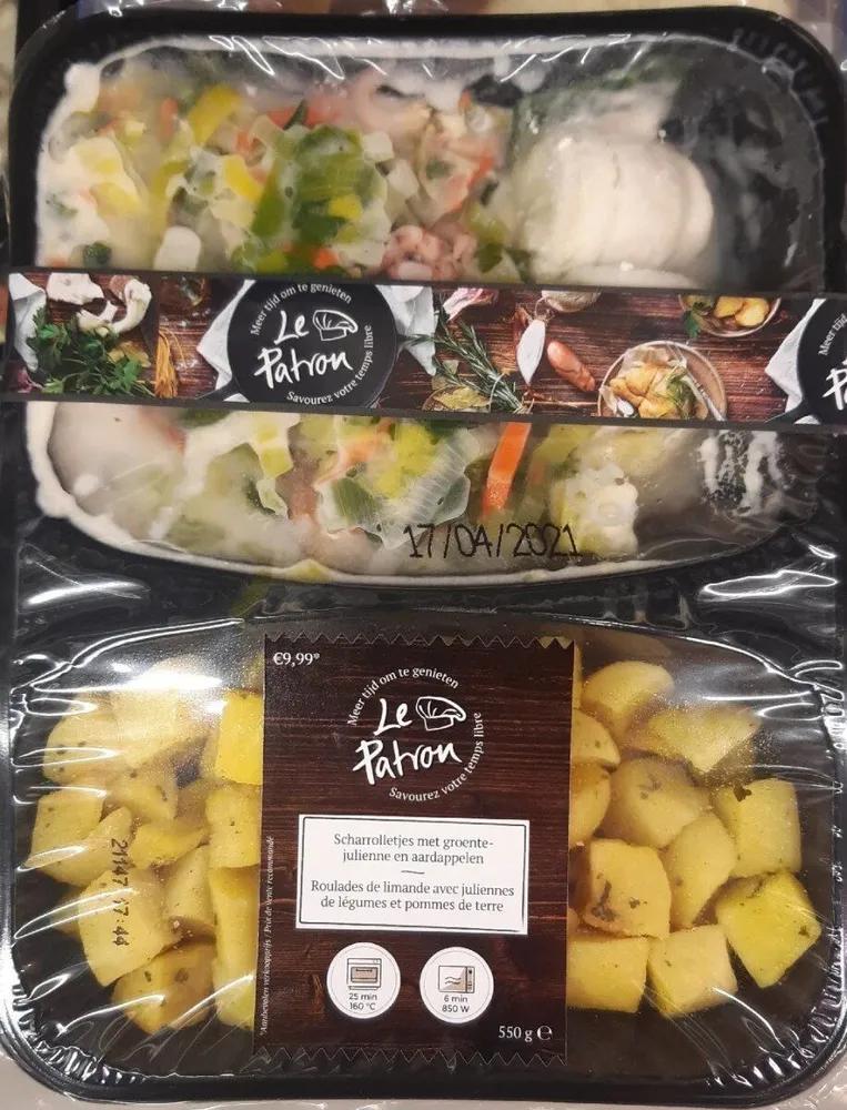 Roulade de limande avec Julianne de légumes et pommes de terre