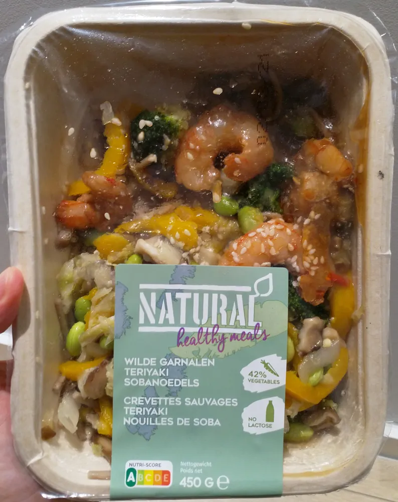 Crevettes sauvages teriyaki nouilles de soba