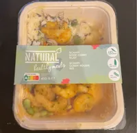 Scampi curry rouge riz
