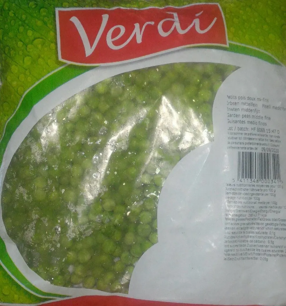 Petits pois doux mi-fins surgelés
