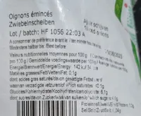 Oignons émincés Verdi