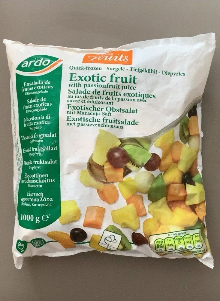 Fruits exotiques au jus de fruits de la passion