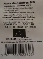 Purée carottes bio