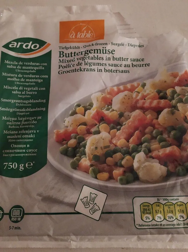 Poêlée de légumes sauce au beurre
