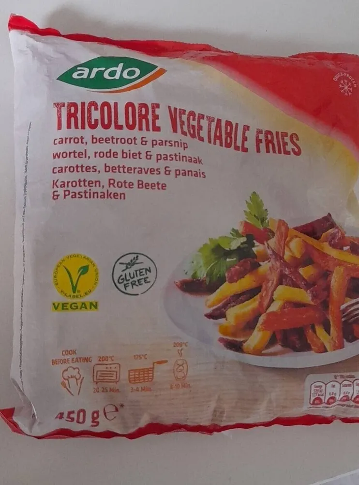 Tricolore vegetable fries