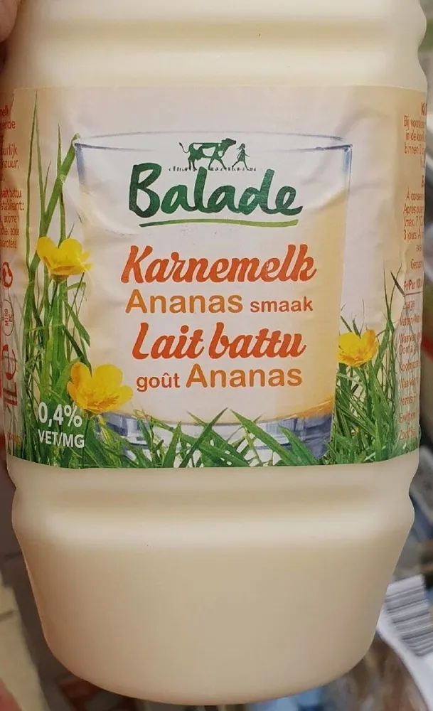Lait battu - goût ananas 0,4%MG