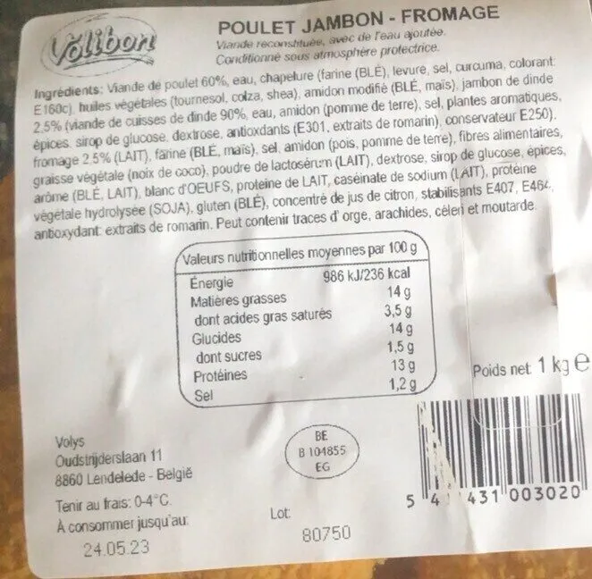 Poulet jambon-fromage