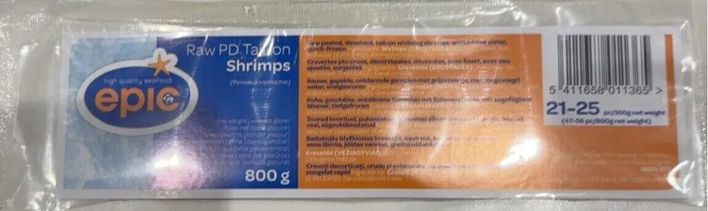 Crevettes pto crues
