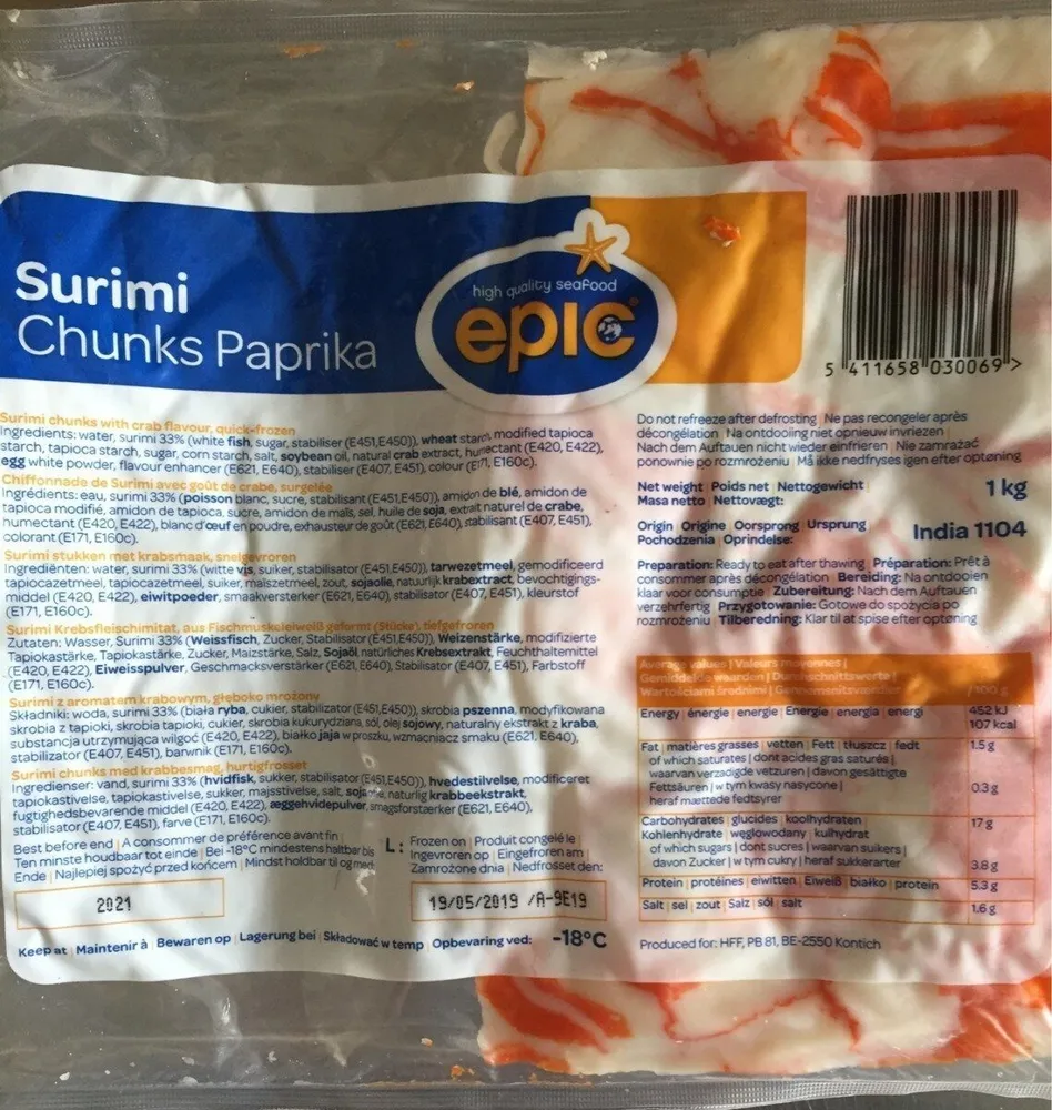Surimi chunks paprika