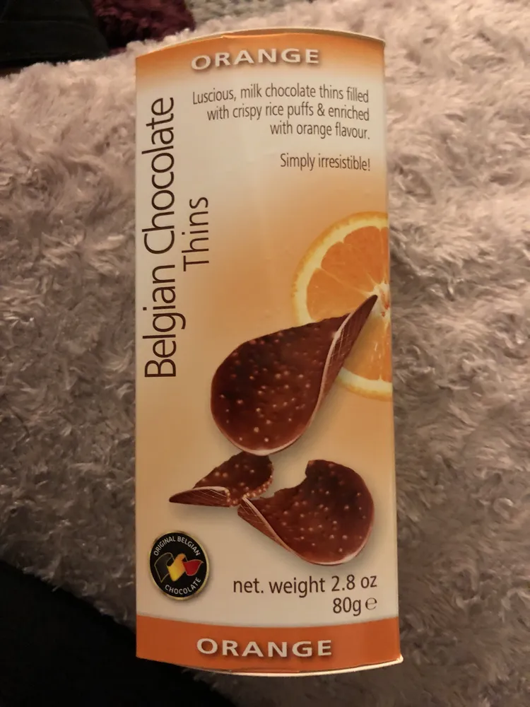 Belgian Chocolate Thins Orange