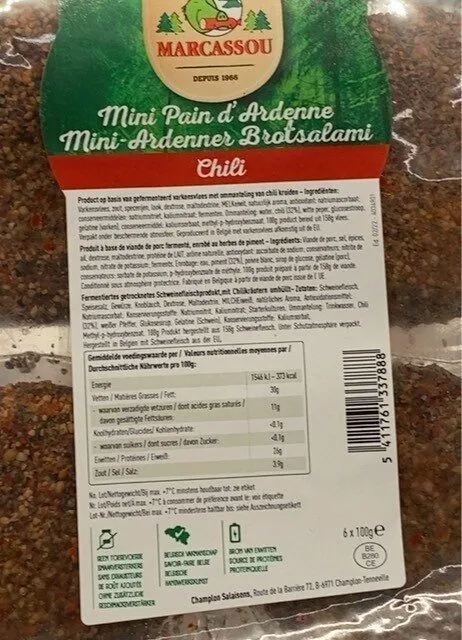 Mini pain d’ardennes chili