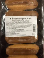 6 éclairs au goût café fourrés à la crème au goût café