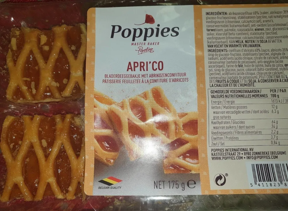 Poppies Apri'co 15X175G 8 Pièces