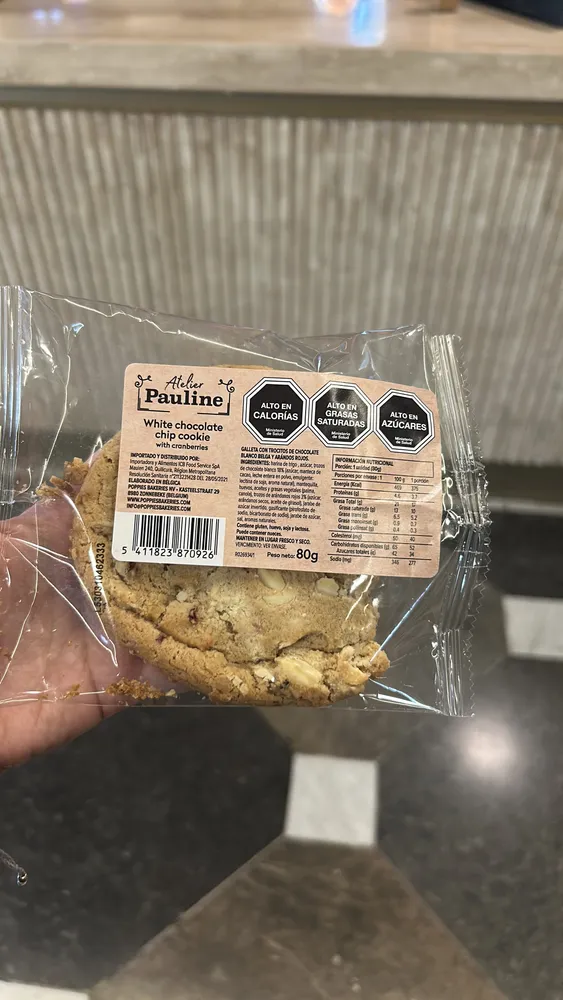 White chocolate chip cookie with cranberries