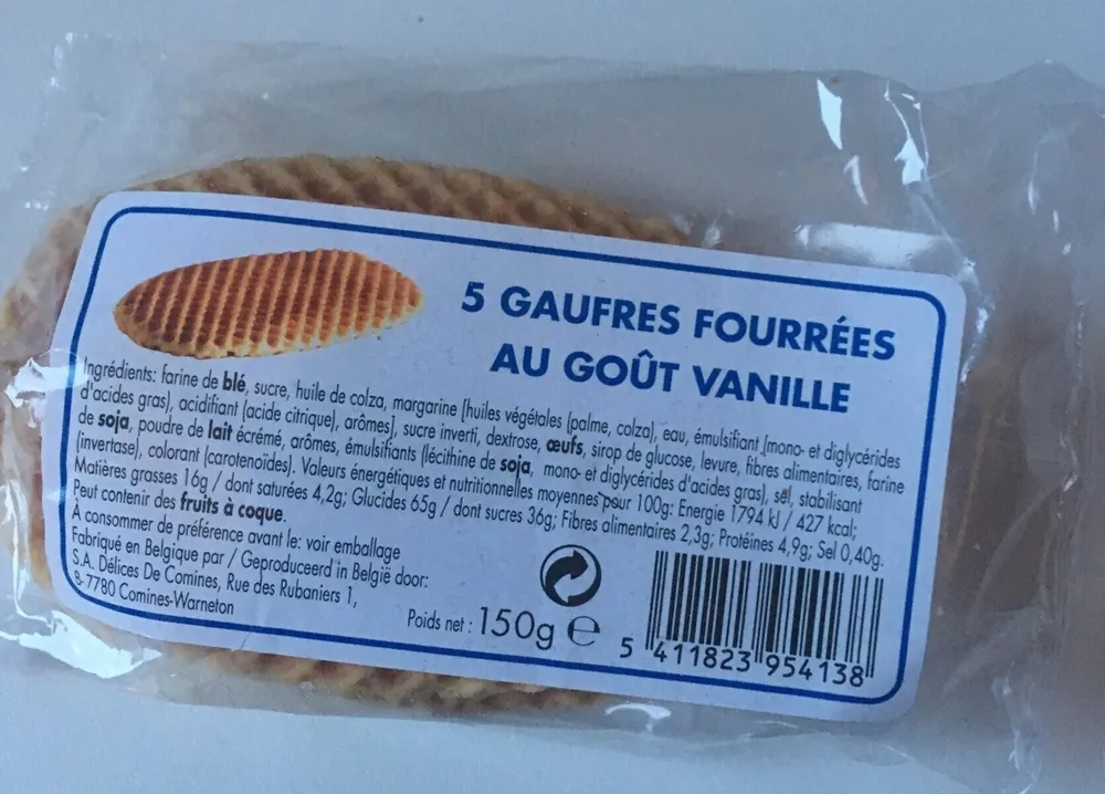 Gaufres fourrées à la vanille