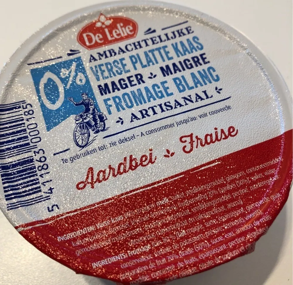 Verse platte kaas Aardbei