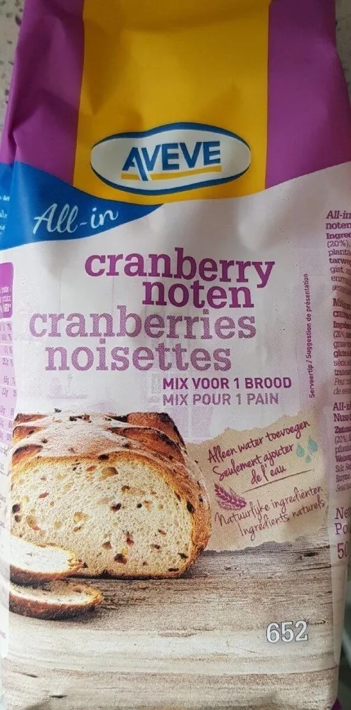 Pain Cranberries noisettes