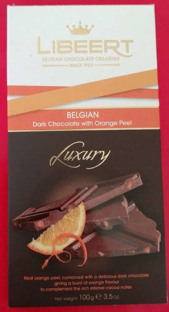 Belgian dark chocolate with orange peel