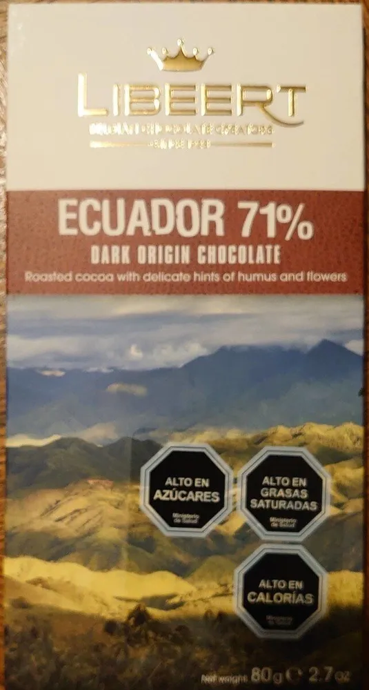 Libeert Equateur 71 chocolat noir