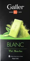 Tablette Chocolat Blanc Thé Matcha