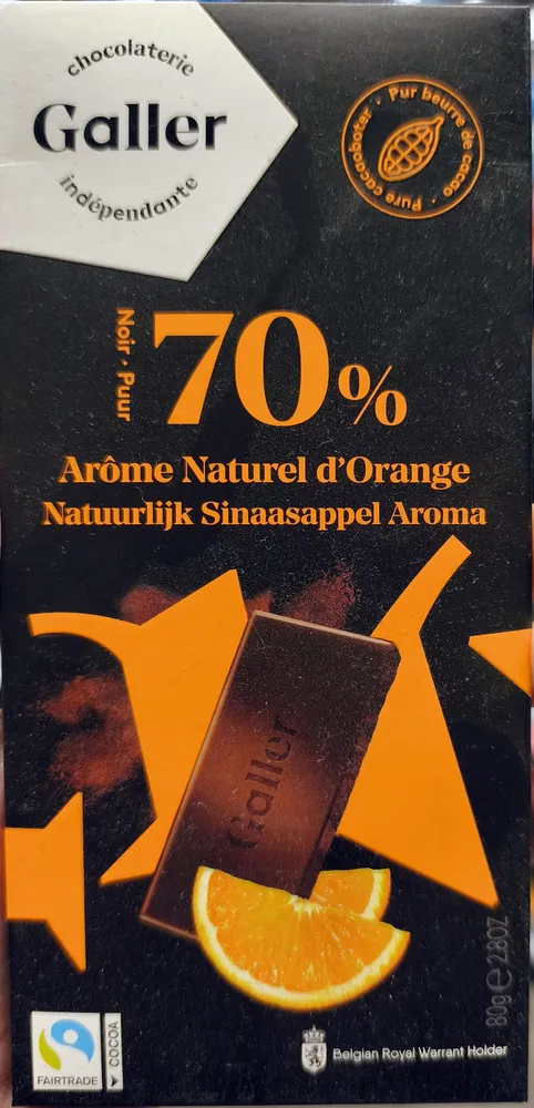 Chocolat noir arôme naturel d'orange