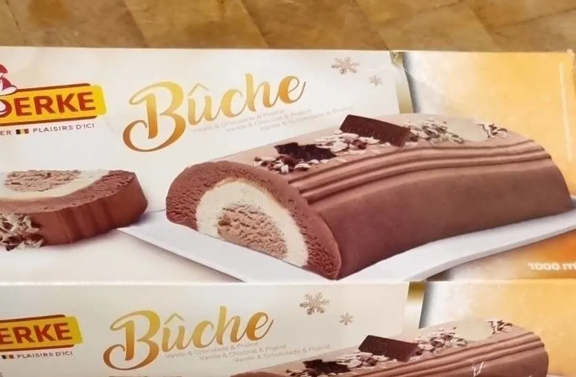 Bûche vanille chocolat praliné