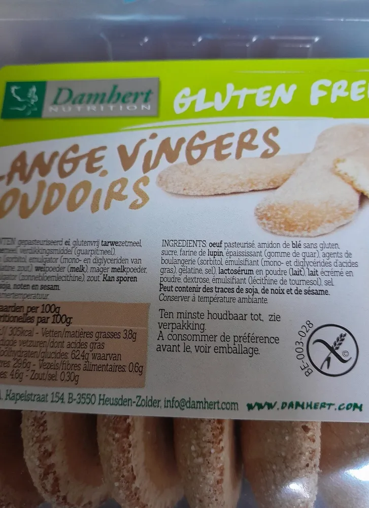 Boudoirs Sans Gluten 100G