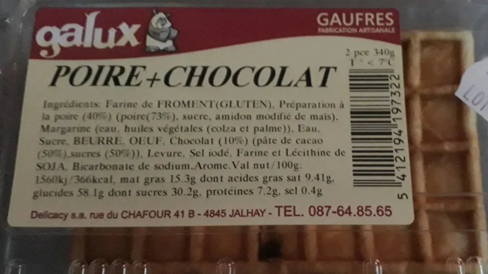 Gaufres Poire + Chocolat