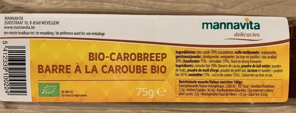 Barre à la caroube bio