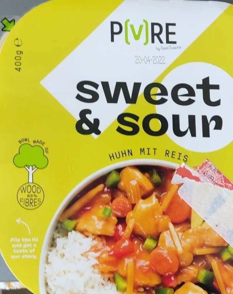 sweet sour Huhn mit Reis