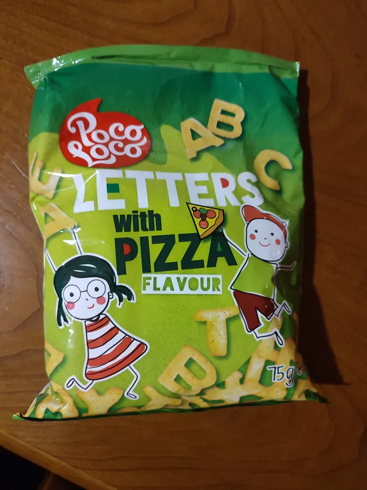 letters with pizza Flavour