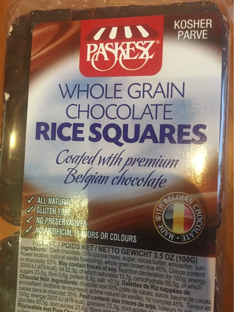 Whole Grain Chocolate Rice Squares