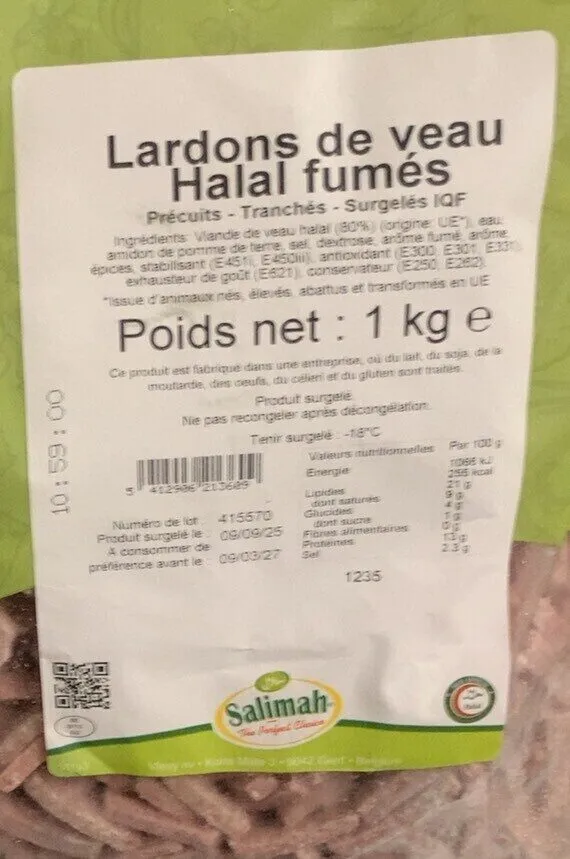 Lardons de veau halal