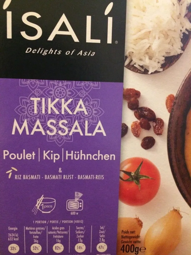 Tikka Massala poulet & riz basmati