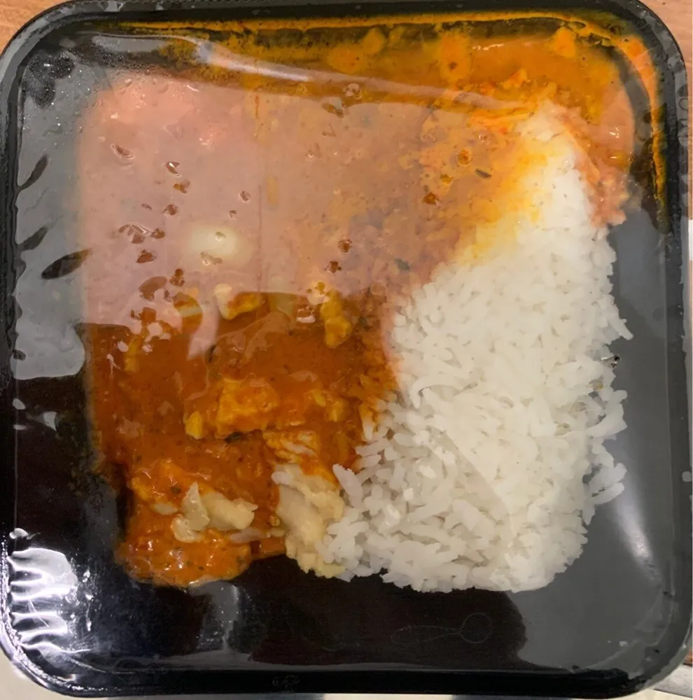 Poulet madras curry et riz