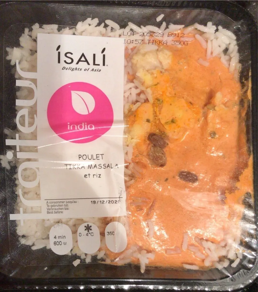 Poulet tikka massala et riz