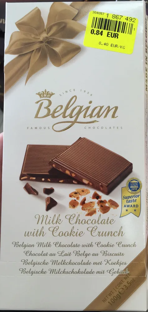 Tablette de chocolat au lait au biscuits