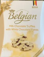 Milk chocolate trufflee with white chocolate flaker