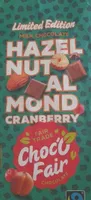 Chocolat au lait aux noisettes amandes et canneberge