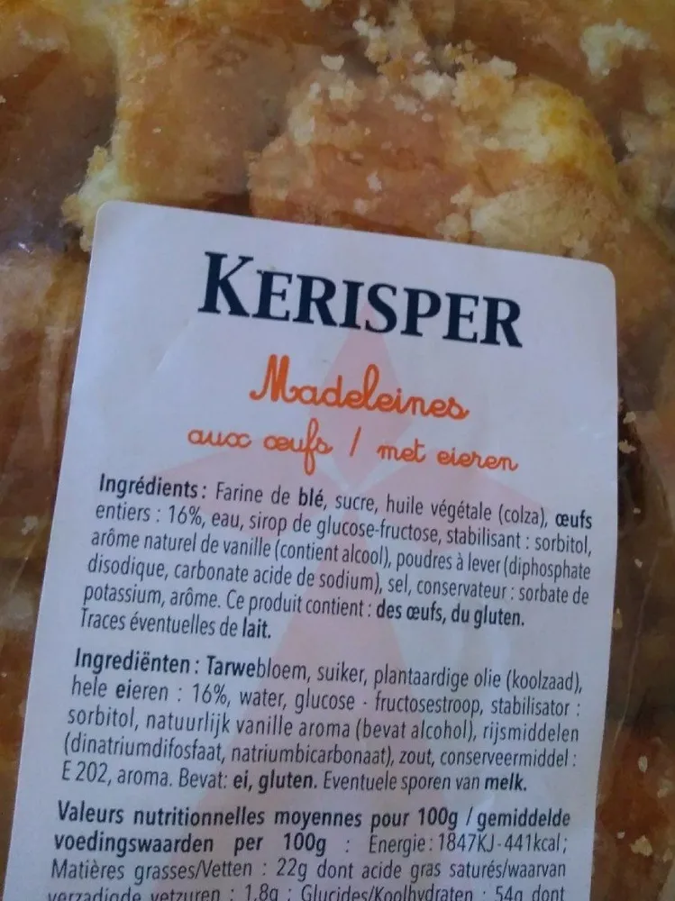 Madeleines aux oeufs