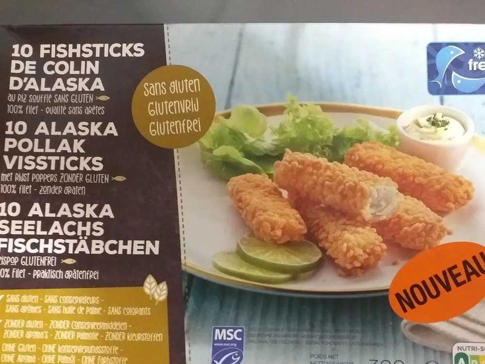 10 fishsticks de colin d'Alaska