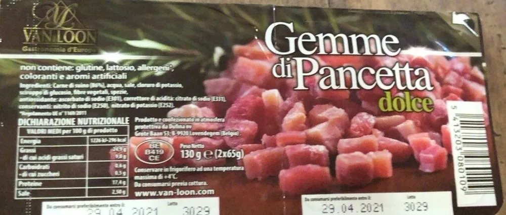 Pancetta dolce