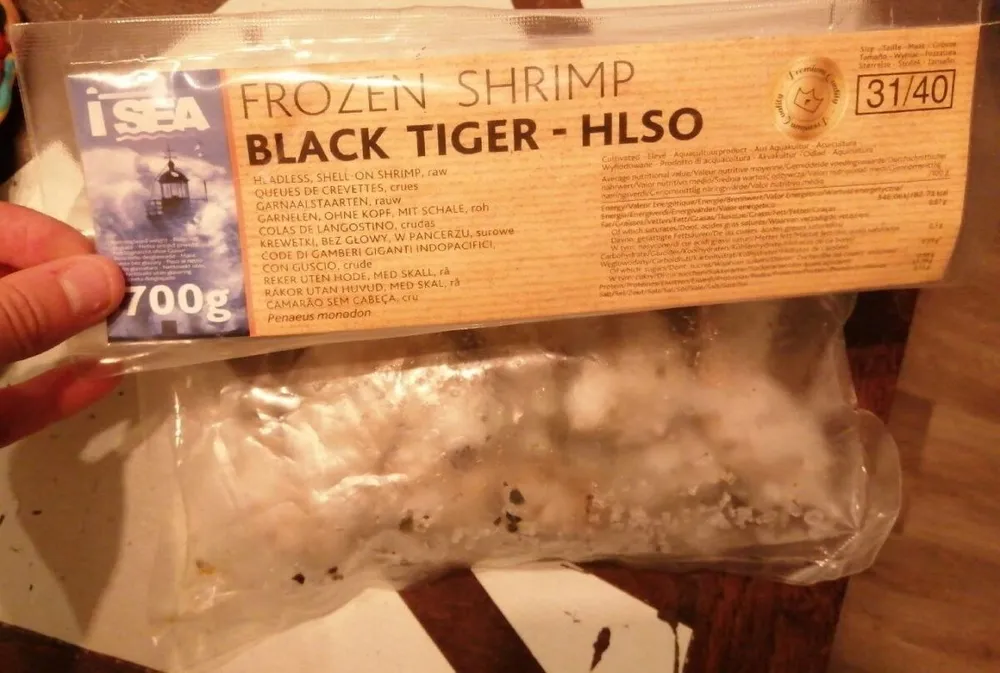 Frozen shrimp black tiger hlso