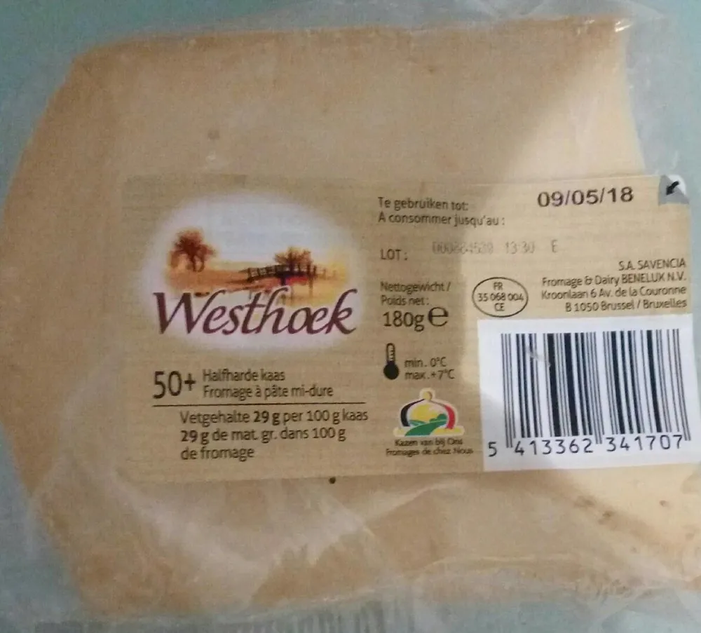 Westhoek fromage à pâte mi-dure 50+
