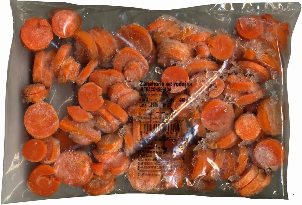 Zanahorias en rodajas congeladas