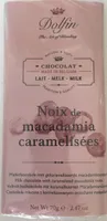 Tablette de chocolat au Lait et Aux Noix De Macadamia Caramelisees, Dolfin